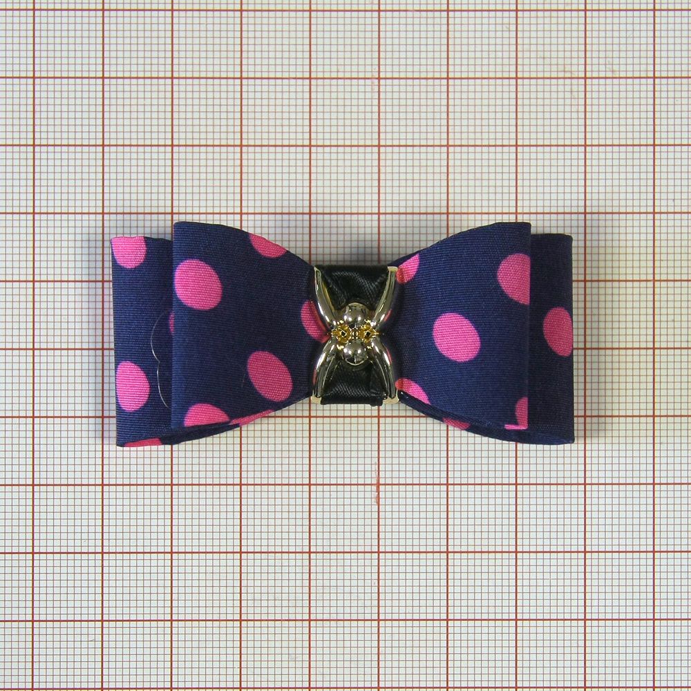 Аппликация декор обувная FF-232 т-синий бантик Горошек, шт. Аппликации Пришивные Цветы Банты