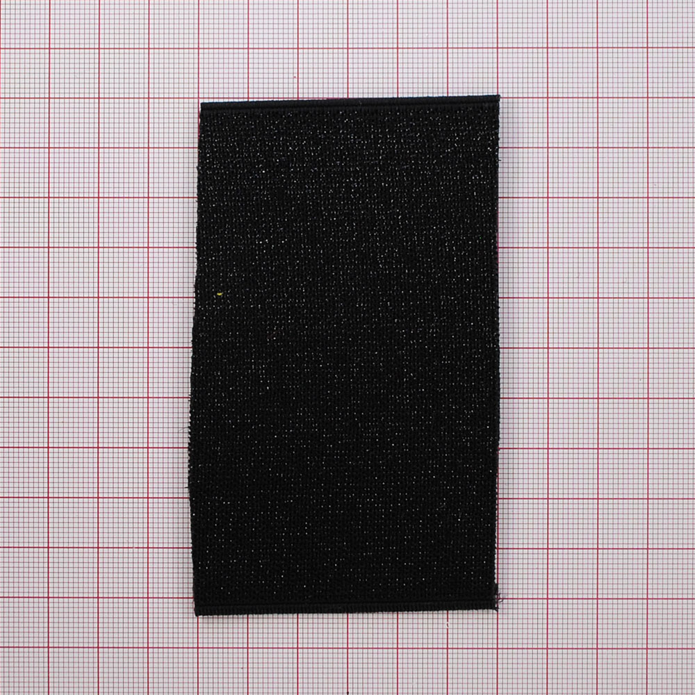 Резинка обувная с люрексом, 10см, черный, серебро, ярд. Резинка