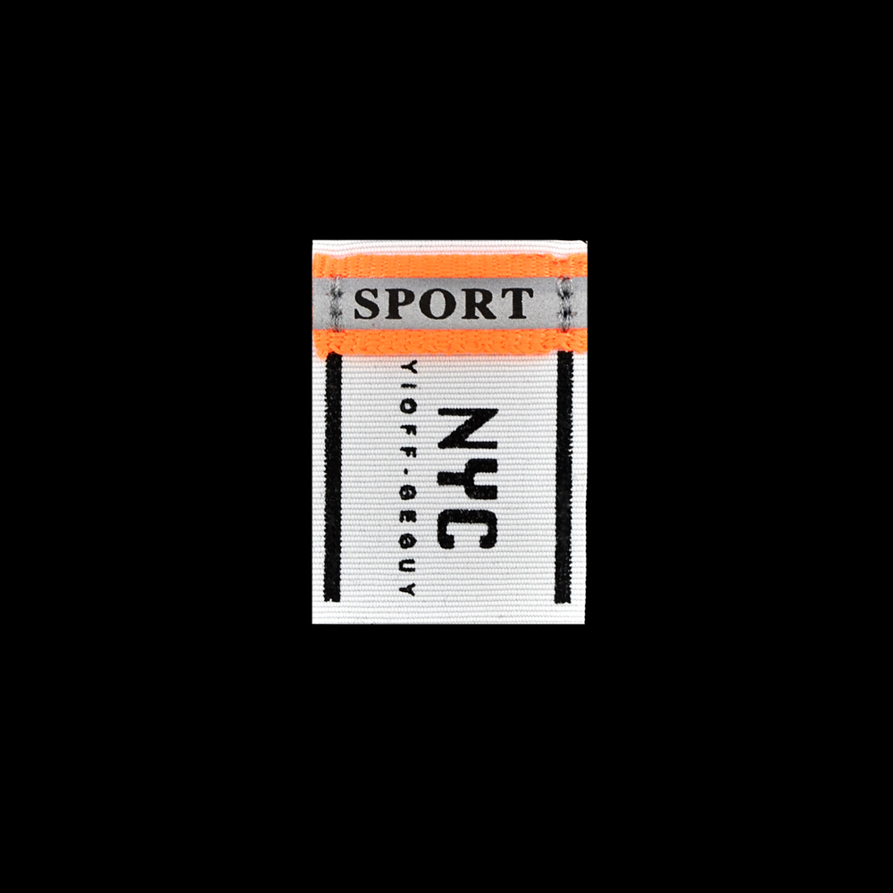 Лейба светоотражающая NYC SPORT, 3*4см, черный, серый, оранжевый, шт. Лейба Кожзам