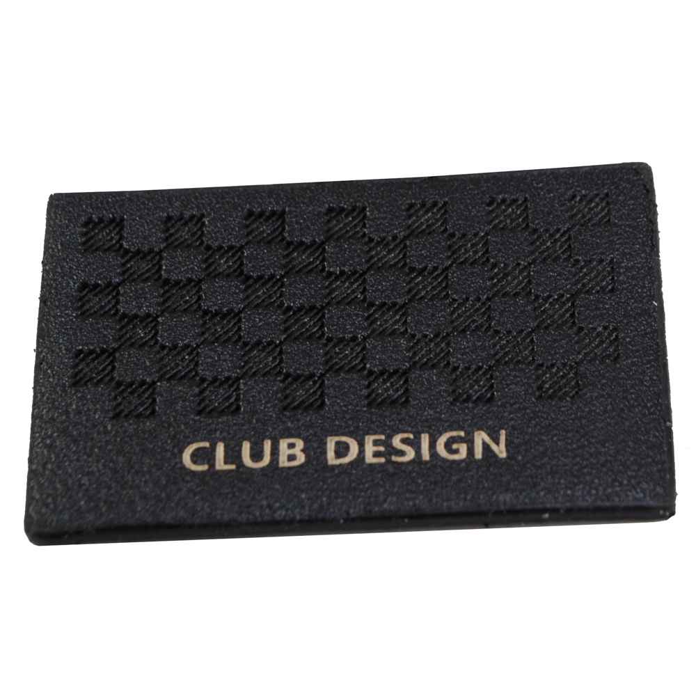 Лейба кожзам Club design, 4,5*2см, черный, бежевый, шт. Лейба Кожзам