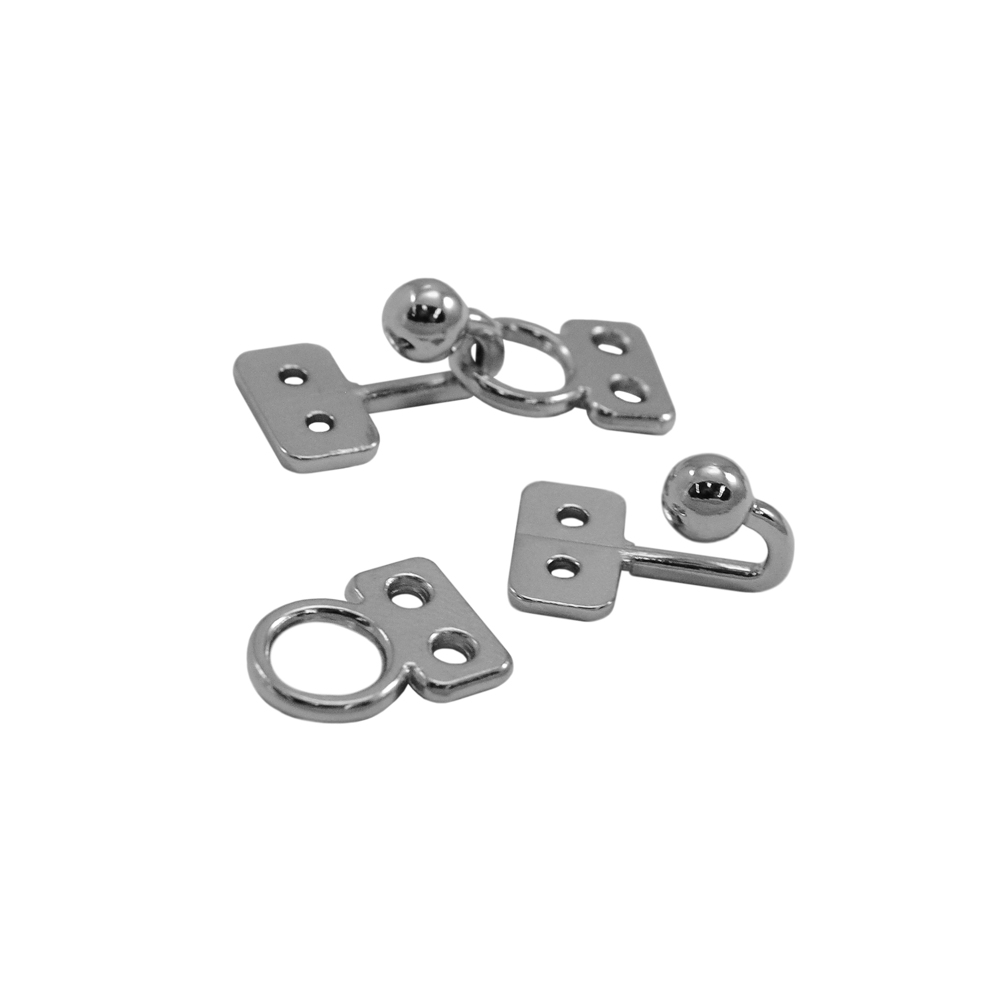 Застежка металл крючок 25*10мм NIKEL, шт. Застежка бельевая