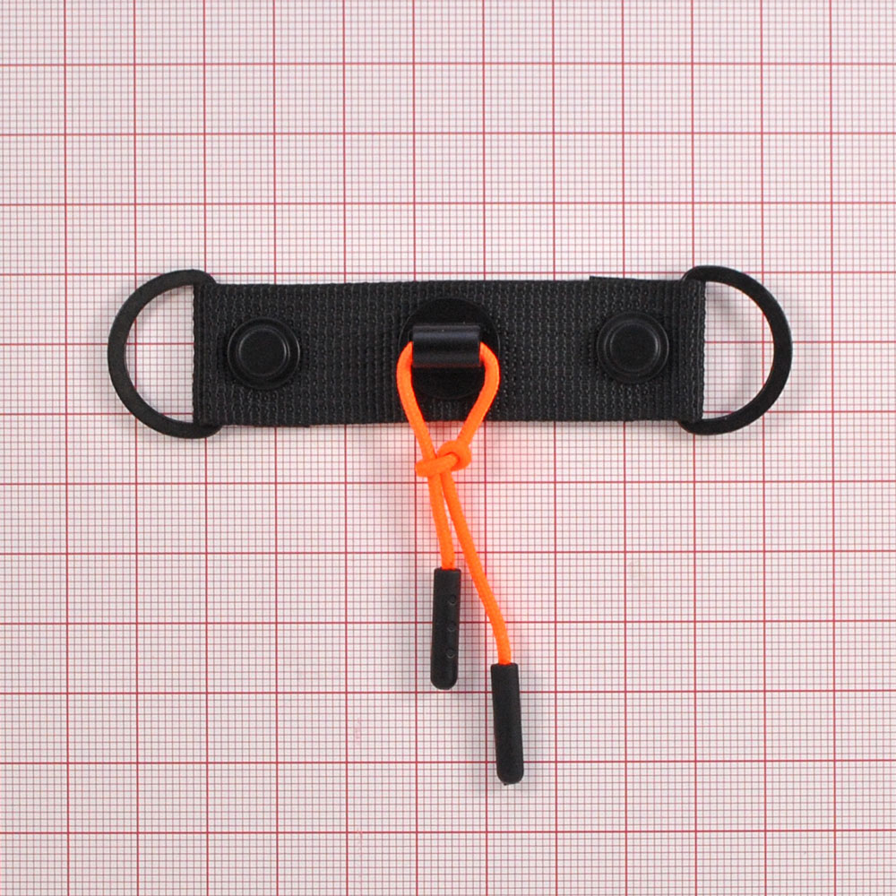 Перетяжка тканевая со  шнурком, 2,5*10см, черный, оранжевый, шт. Перетяжка ткань