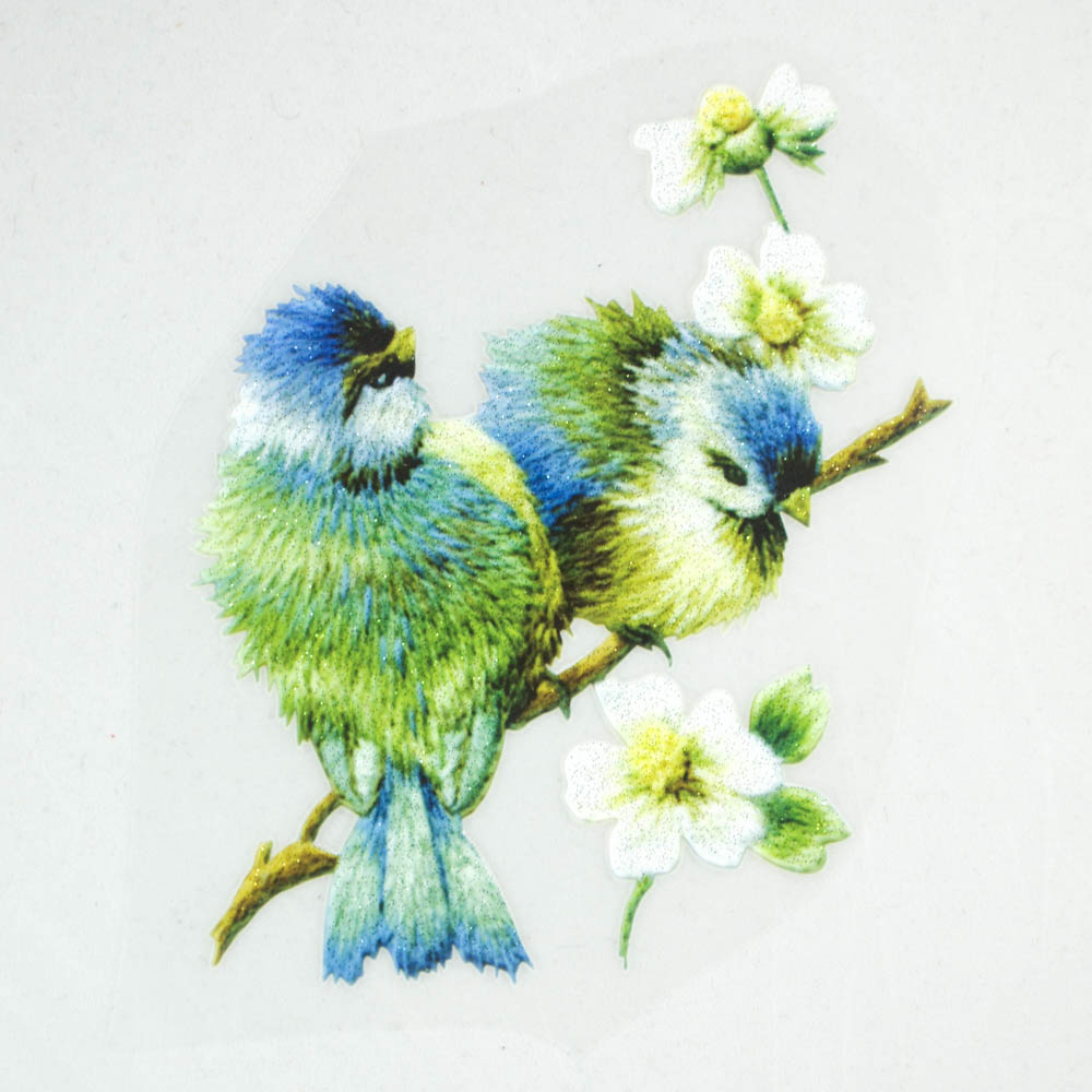 Термоаппликация Птицы Синицы 13,3*12см, цветная, шт. Термоаппликации Накатанный рисунок