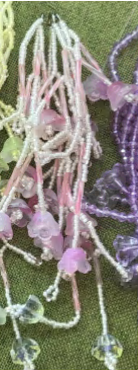 Подвеска из бисера  Колокольчики, белый, светло-фиолетовый, шт. Подвески