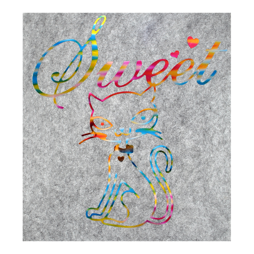 Термоаппликация Кот Sweet, 22*20,5см, голографический, шт. Термопереводки Ассорти