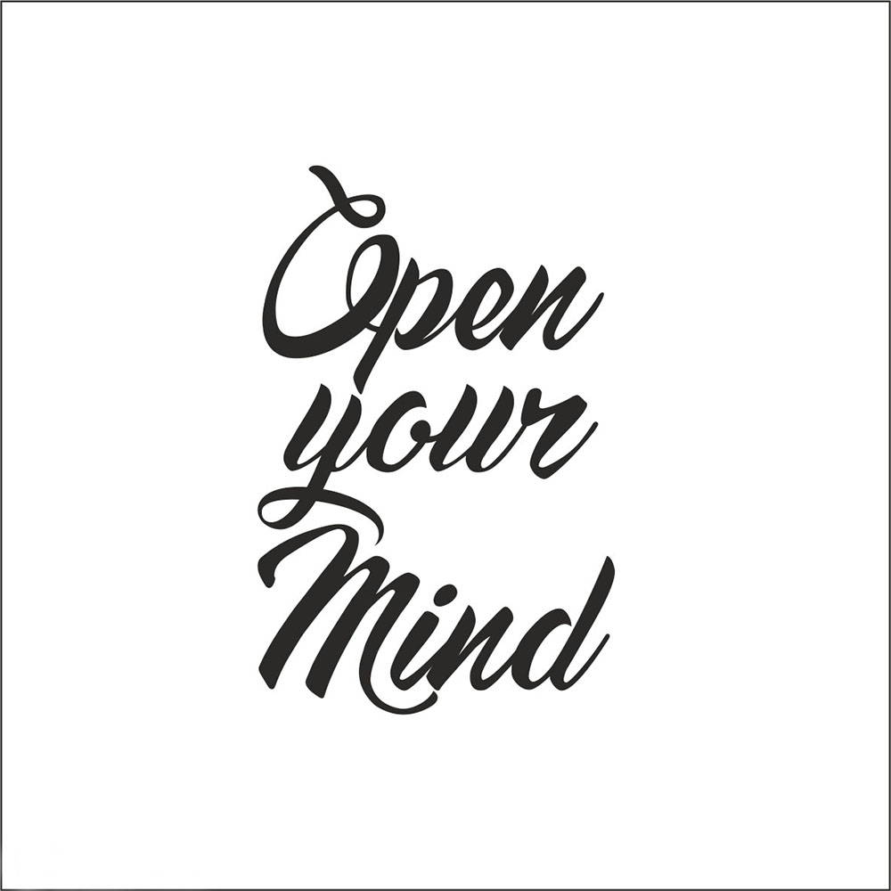 Термоаппликация №13-4 Open your mind (текст) черный 49*74мм, шт. Термопереводки Надписи