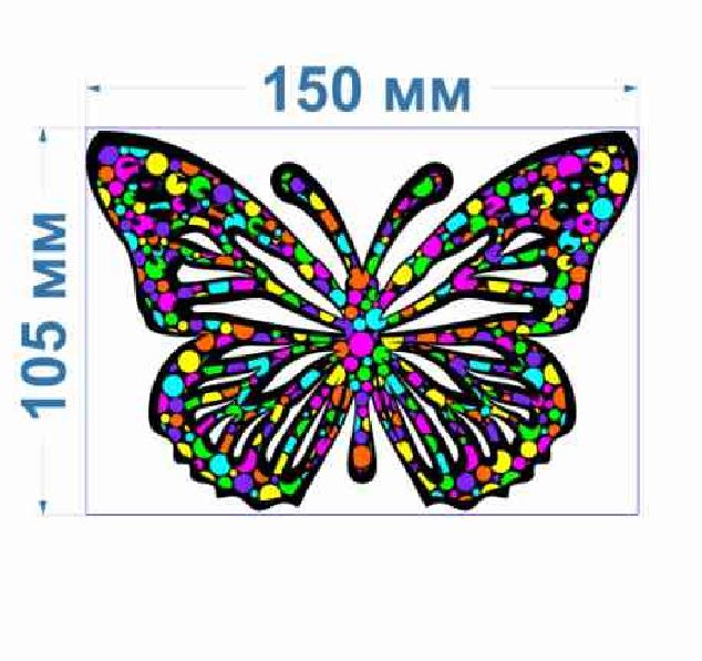 Аппликация клеевая тканевая Бабочки шарики №3-2 (средняя) 15*14см, атлас + клеевая, шт. Аппликация клеевая