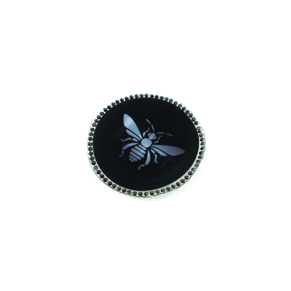 Лейба резиновая Пчела 3D, 5*5см, черный и белый стразы, шт. Лейба Резина