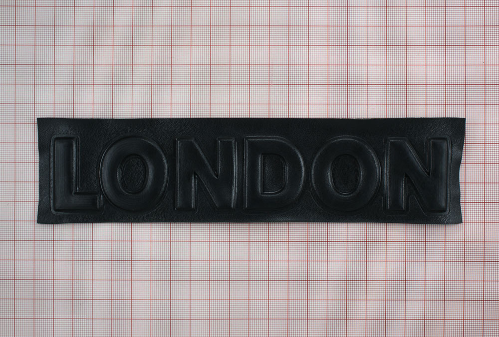 Аппликация пришивная кожзам LONDON конгрев, 5,3*21,5см прямоугольный черный, шт. Нашивка Кожзам
