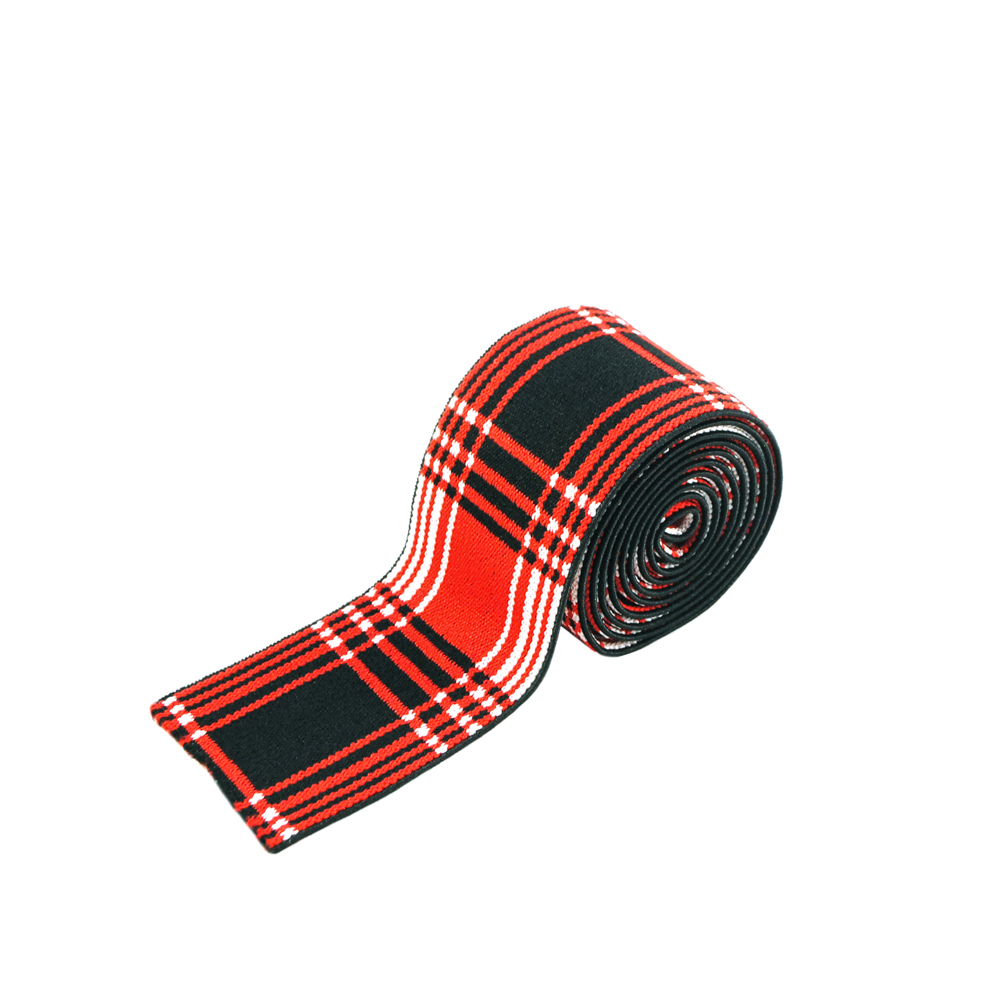 Резинка Клетка 4см красный, черный, белый, 50ярд. Резинка