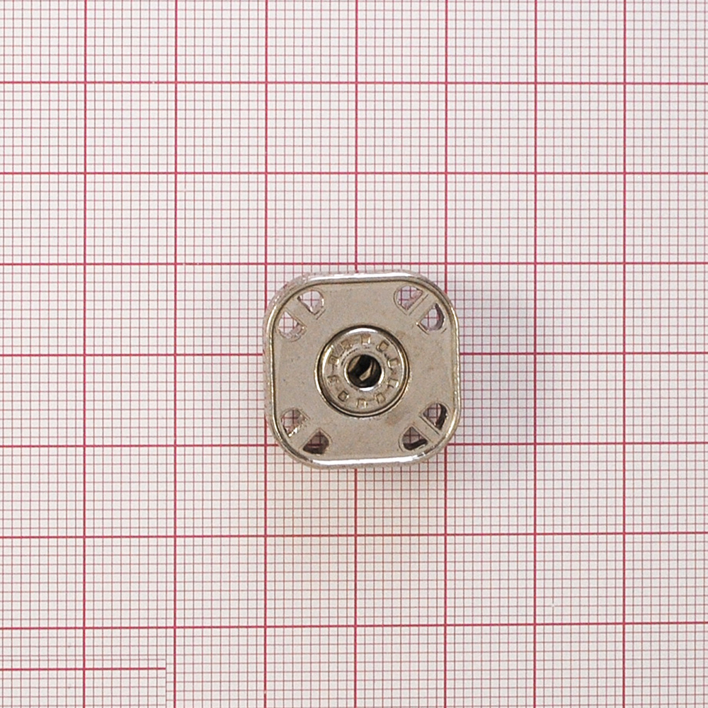 Кнопка металлическая пришивная потайная Квадрат полосы 25мм, никель, шт. Кнопка пришивная потайная