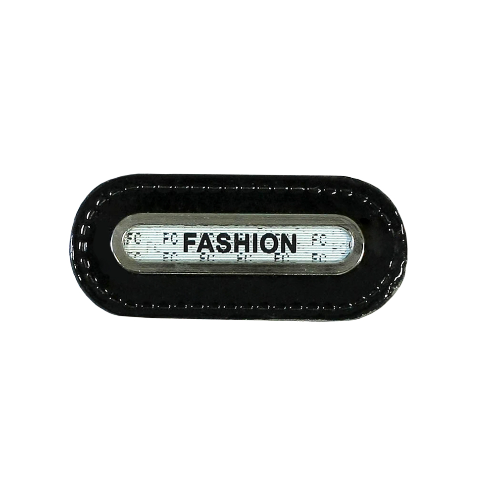 Лейба кожзам 3D FASHION ОВАЛ черно-белая 55*23мм, шт. Лейба Кожзам