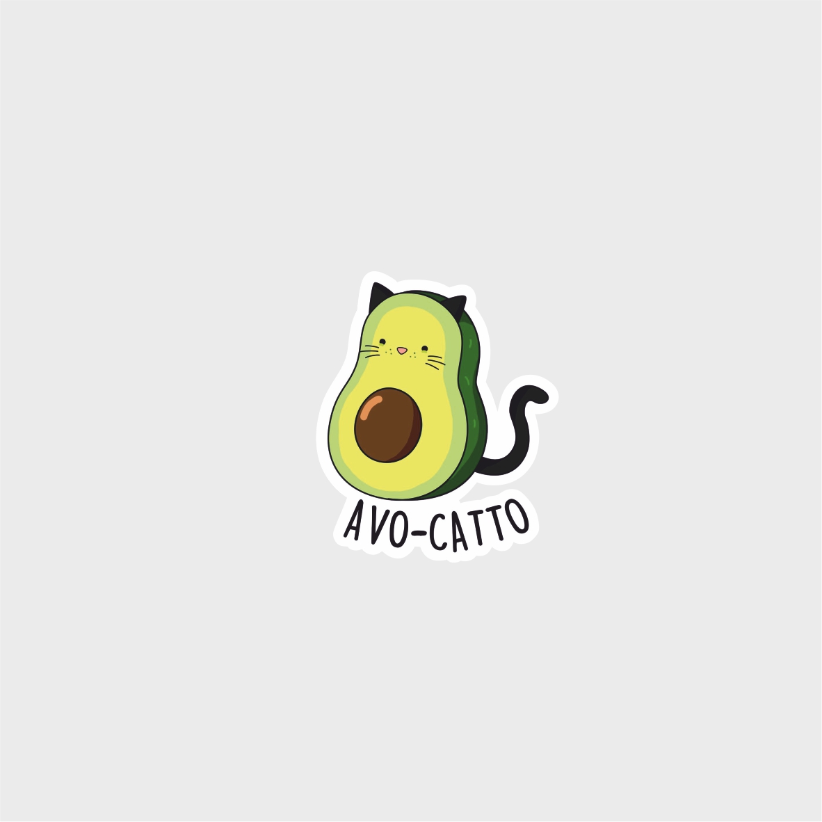 Термоаппликация AVO-CATTO №21-15 (кот авокадо) маленькая 5*6см, шт. Термоаппликации Накатанный рисунок