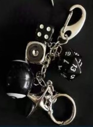 Брелок Игральные кости, никель, черный, белый, шт. Подвески
