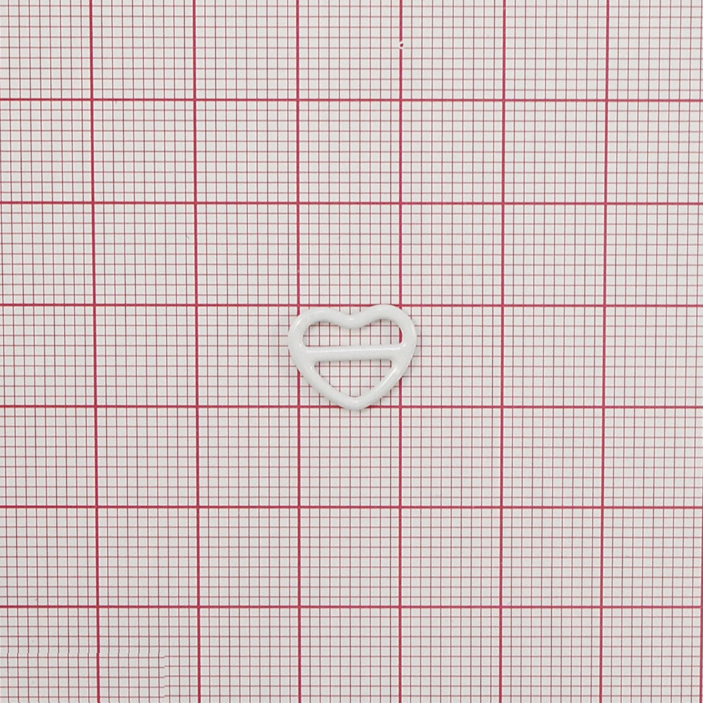 Перетяжка бельевая металл Сердце, 8*10мм (внутр.), 10,2*12,6мм (внешн.)  белый, 1т.шт, уп. Перетяжка бельевая