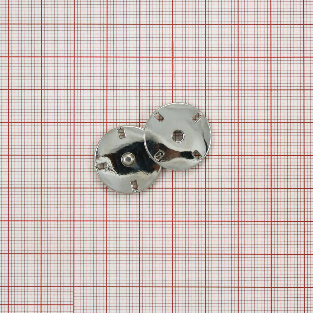 Кнопка пришивная потайная Круглая 25мм 2 части NIKEL, шт. Кнопка пришивная потайная