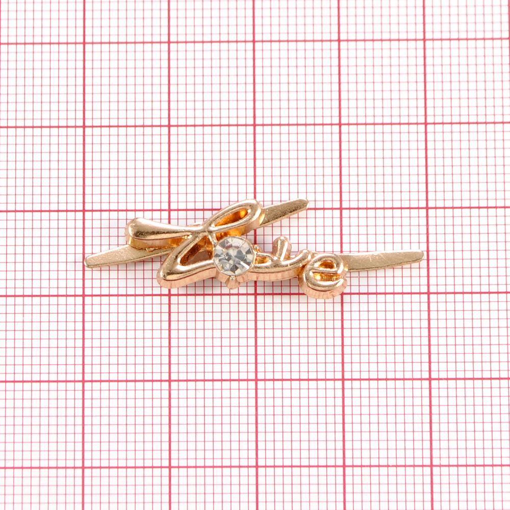Краб камень, в мет. Love, 1,15*2,6см, gold, шт. Крабы Металл Надписи, Буквы