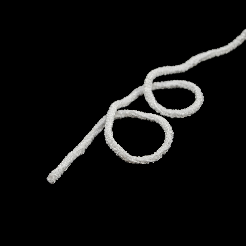 Резинка круглая 2мм (1кг = 1100м / 1м = 0,0009кг / растяжение 1:2,6) белая в бобине, 100м. Резинка