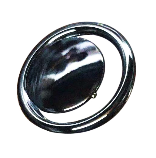 Кнопка металл круглая в кольце, блек никель, 25мм, шт.. Кнопка металл