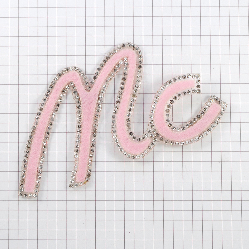 Аппликация клеевая войлок Mc 11*8,5см розовый, кристалл камни, шт. Аппликации клеевые Тканевые