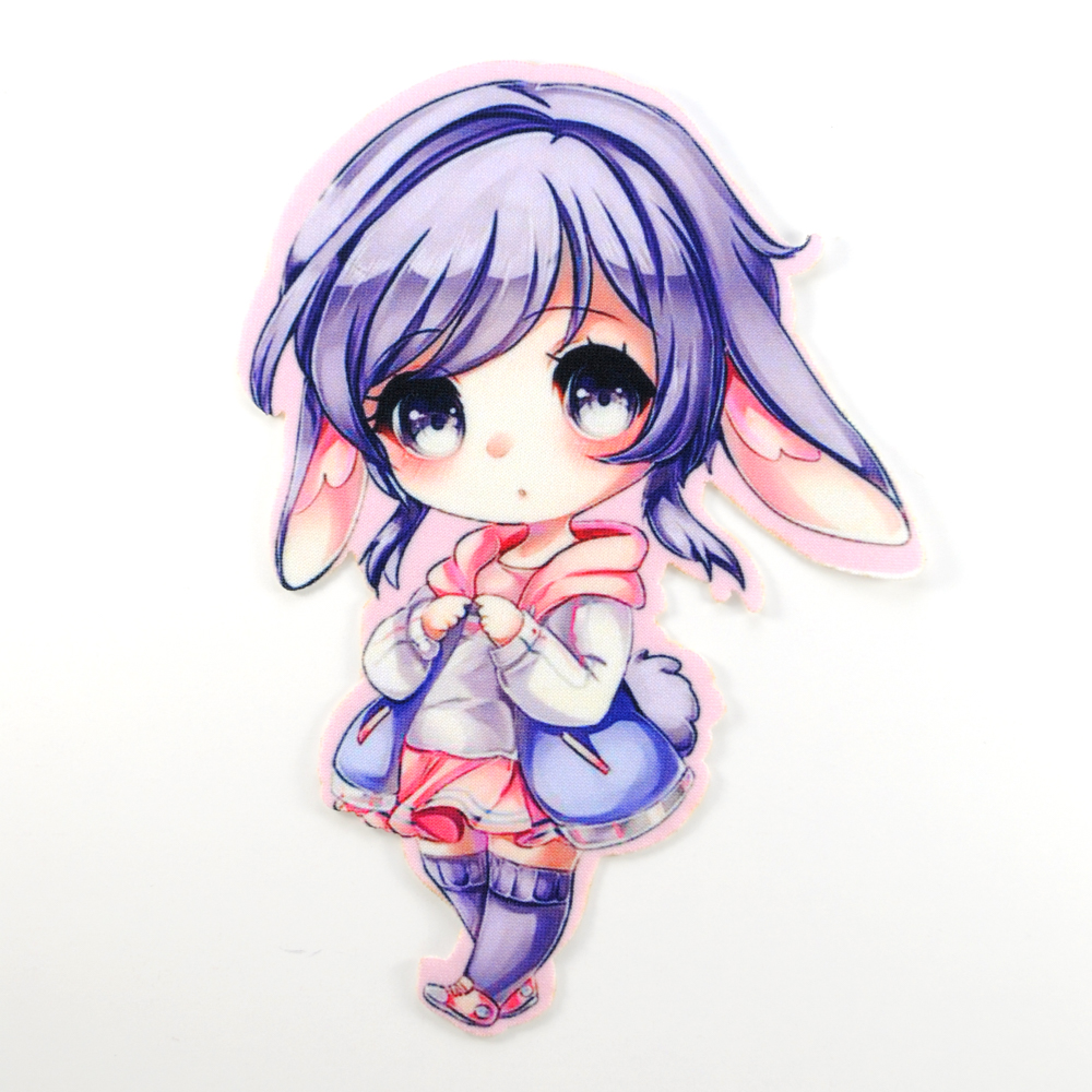 Аппликация клеевая Девочка с ушками 15*10,3см, /дайвинг/, шт. Аппликация клеевая