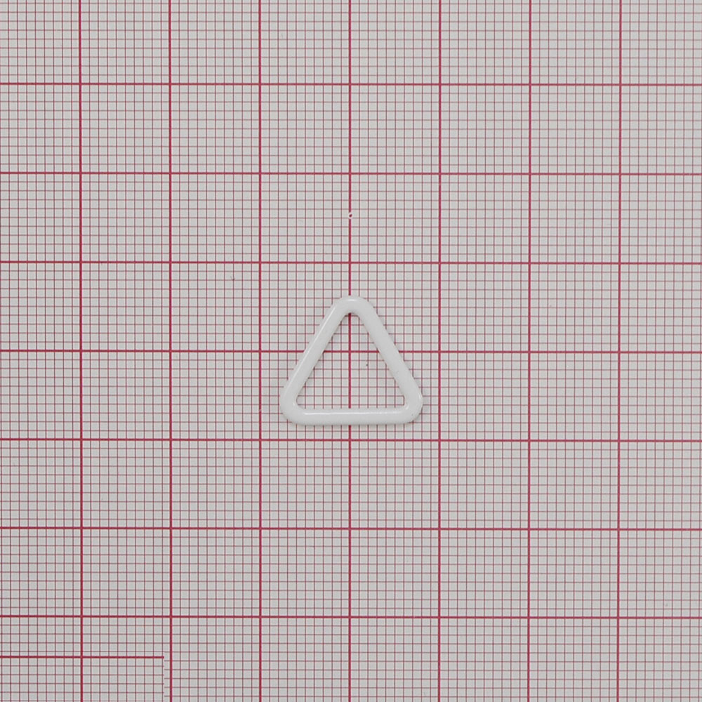 Перетяжка бельевая металл Треугольник 12мм (грань), 10,3*11,5мм (внутр.), 14,7*16,2мм (внешн.), белый, 1т.шт, уп. Перетяжка бельевая