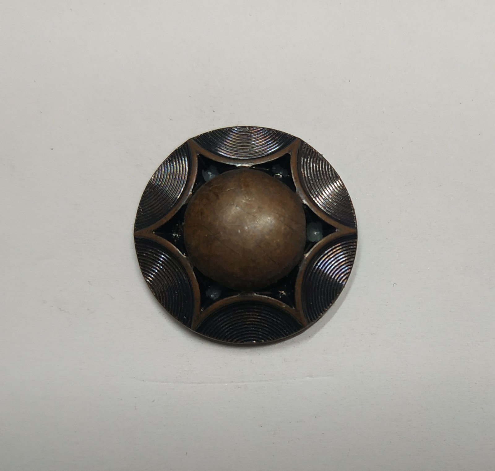 Пуговица TR-100 medn 24мм. Пуговица металлизированная