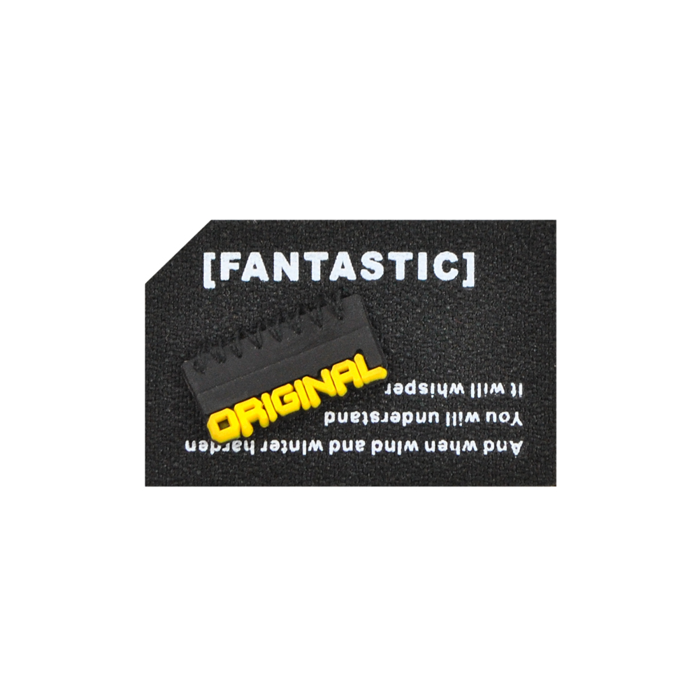 Лейба тканевая FANTASTIC, 3*4,5см, черный, белый, желтый, шт. Лейба Ткань