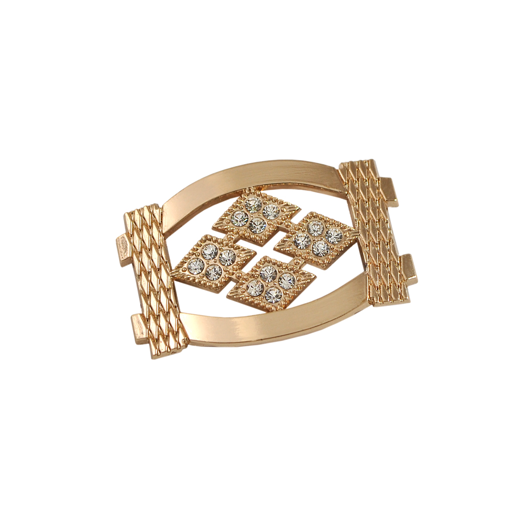 Краб металл Ромбы в рамке 45*30мм GOLD, белые камни, шт. Крабы Металл Геометрия Декор