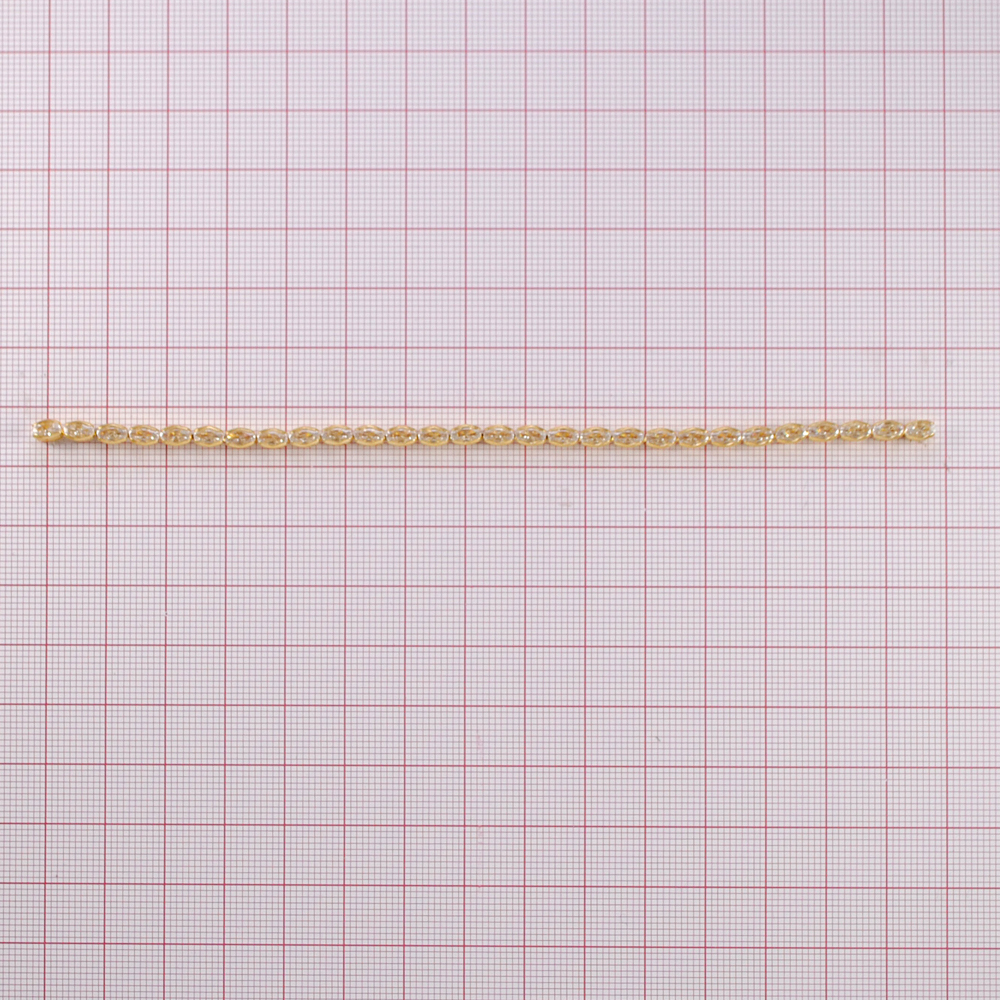 Тесьма стразы Овалы, один ряд, никель, белый, ярд. Тесьма из страз