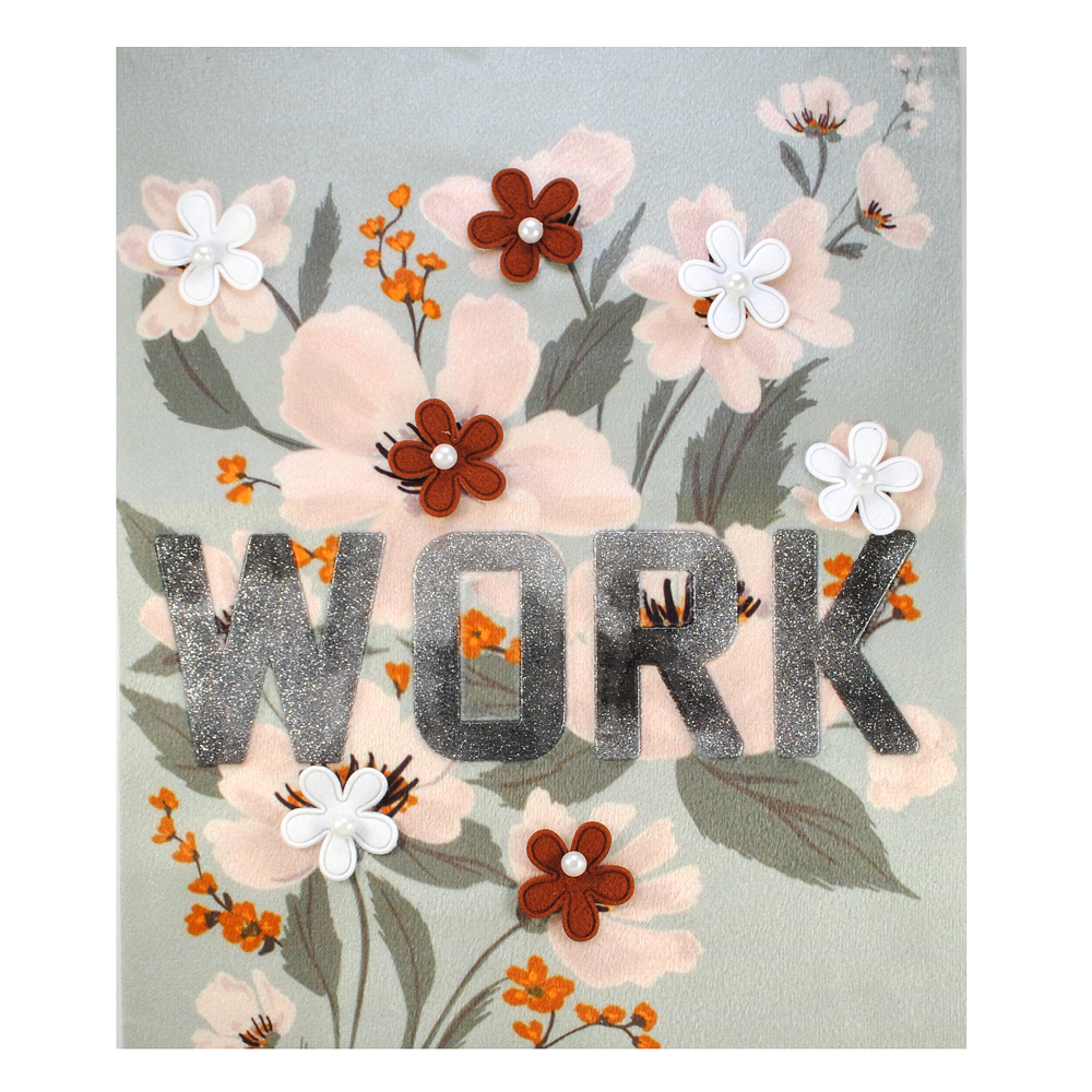 Аппликация пришивная с бусинами Work, 20*24см, белый, серый, болотный, бежевый, шт. Аппликации Пришивные Ткань, Органза