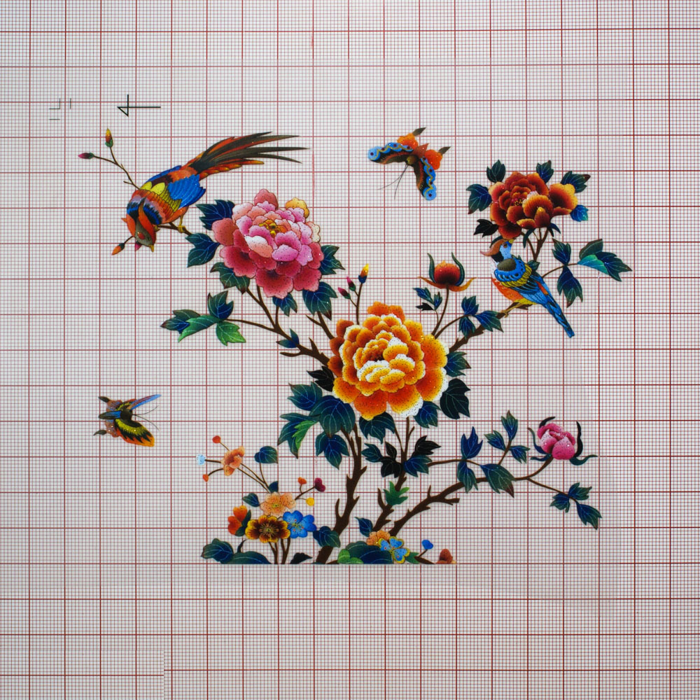 Термоаппликация Розы и бабочки 12,28*15,53см, шт. Термоаппликации Накатанный рисунок