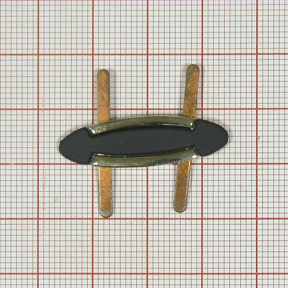 Краб металлический Овал-доска 32*10мм GOLD, черный пластик, шт. Крабы Металл Геометрия