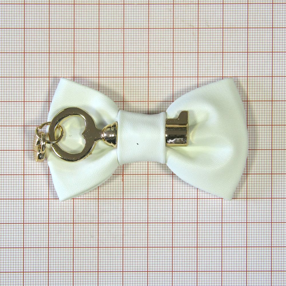 Аппликация декор обувная SF0229 белый бантик-ключ шт. Аппликации Пришивные Цветы Банты