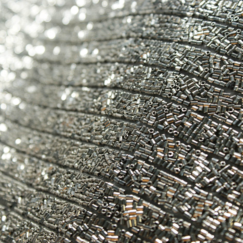 Стразы полотно клеевое #606 Черный (bl.hamatite) Грядки Цилиндры Бисер, 40*24см, 1лист. Полотна из страз