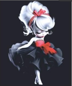 Аппликация композит, Девочка в бальном платье, 12,5*15см, DTF, SS6,5 белый хамелеон 62613, шт. Аппликация композит