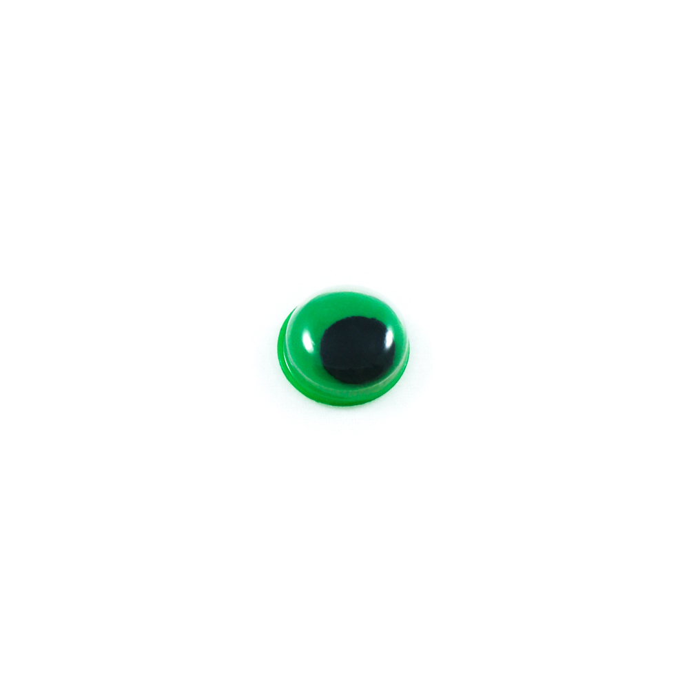 Глаз B-03, 8мм, зеленый, подвижный черный зрачок, 1тыс.шт. Глазики B