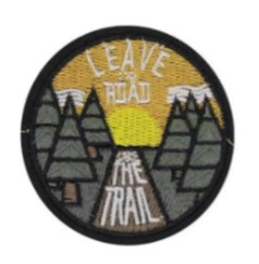 Шеврон пришивной Leave road, желтый, зеленый, черный, коричневый, шт. Нашивка Ткань