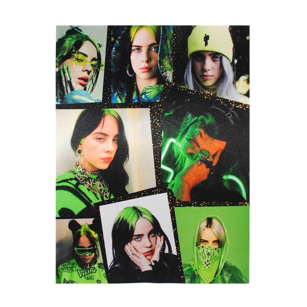 Аппликация пришивная Billie Eilish (коллаж) 18*24см, зеленая /алтас/, шт. Аппликации Пришивные Постер