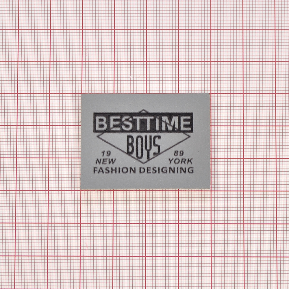Лейба светоотражающая,  BESTTIME, 3*4см, серый, черный, шт. Лейба Кожзам