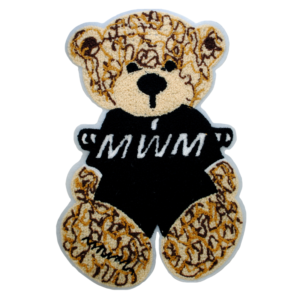 Нашивка махровая Медведь, 19*28см, коричневый, белый, бежевый, шт. Нашивка Махровая