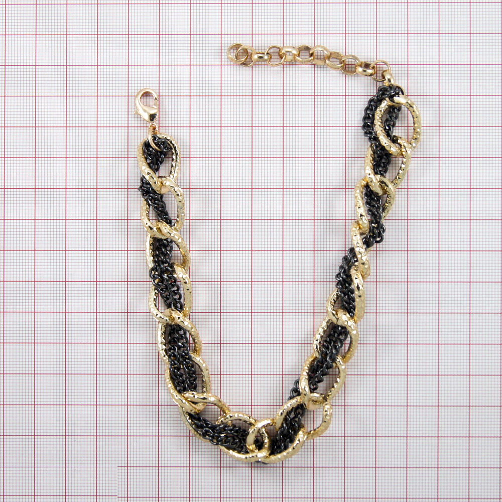 Перетяжка цепь Мелкая в крупной 15*265мм GOLD, BN. Перетяжка металл