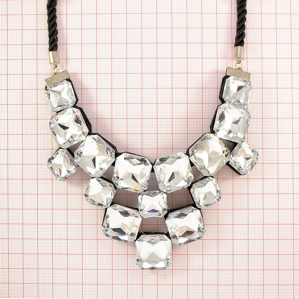 Воротник Пагода кубики украшение из страз кристалл, на застежке, шт. Воротники