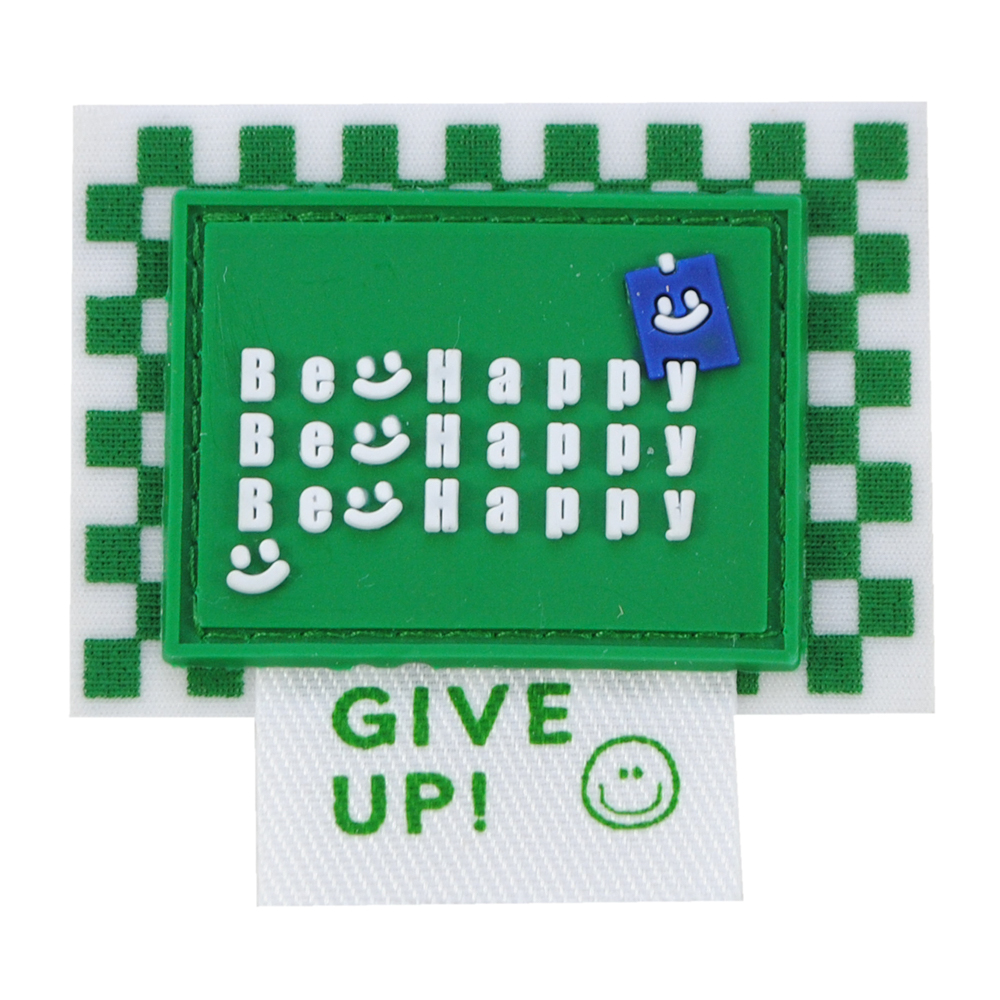 Лейба ткань и резина Be Happy, 5,5*5см, белый, зеленый,  шт. Лейба Ткань
