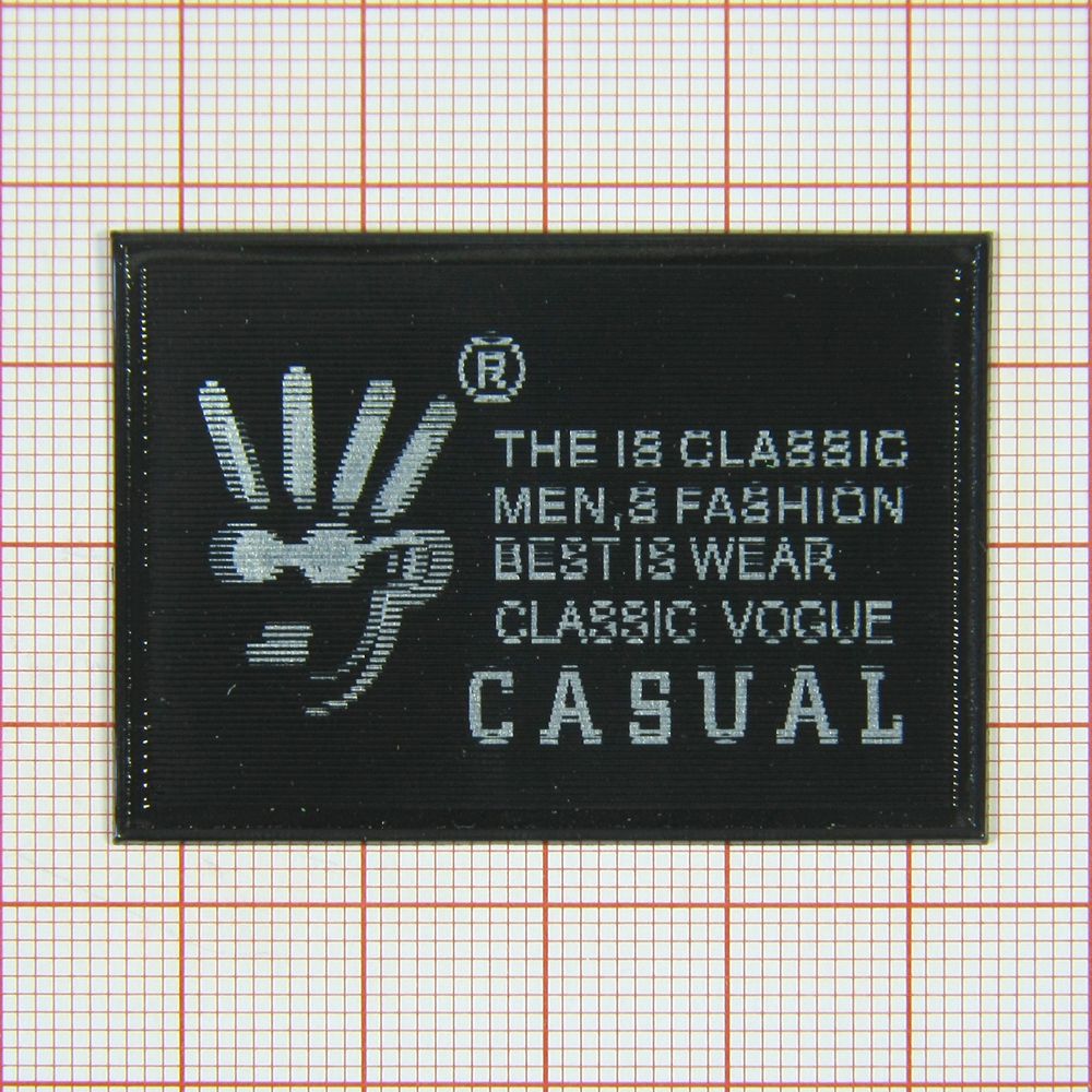 Лейба голограмма CASUAL (face) черно-серая 47*34мм, шт. Лейба Голограмма