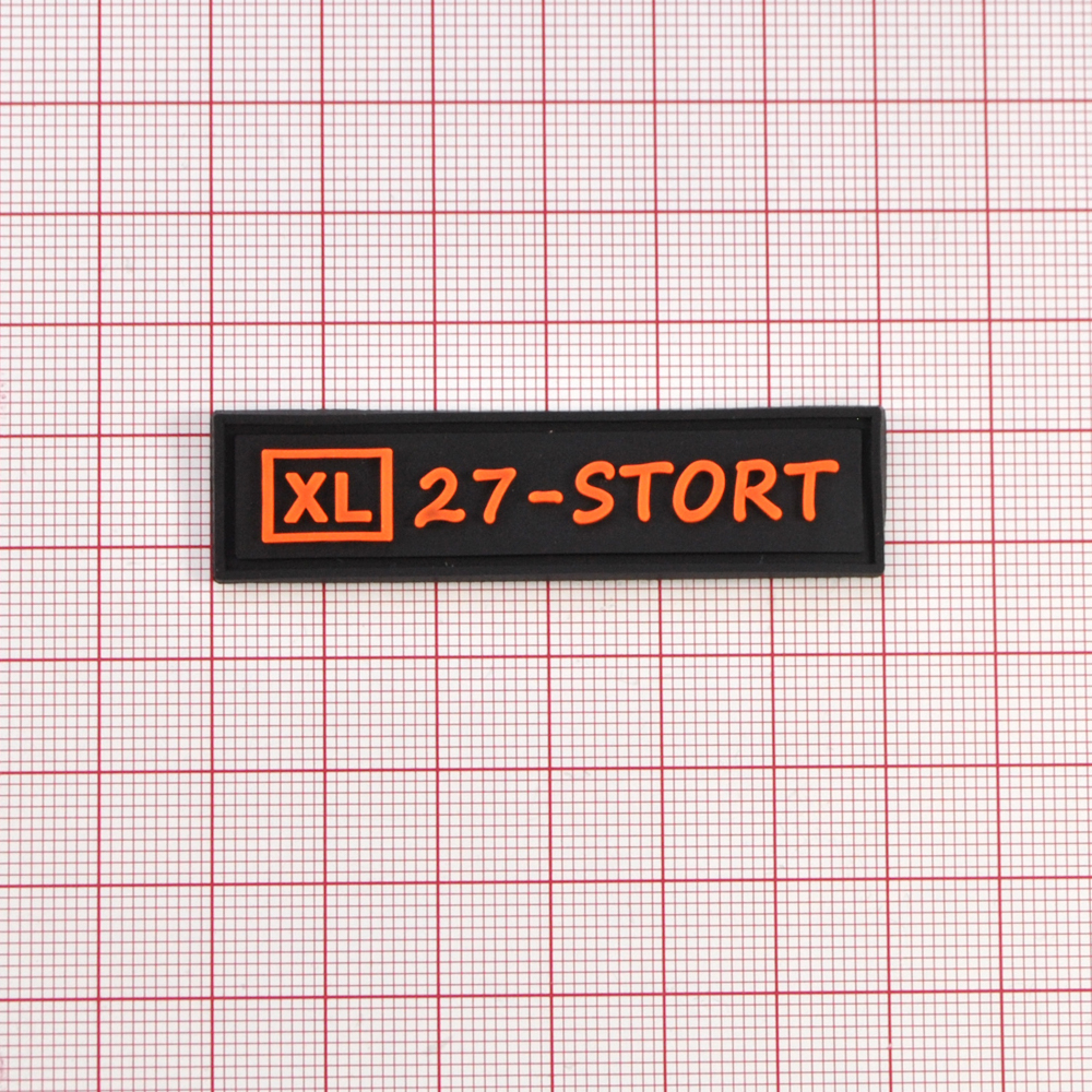 Лейба резиновая 27 - STORT оранжевая на черном 1,5*6см, черный, оранжевый шт. Лейба Резина
