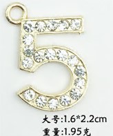 Подвеска металл 5, 1,6*2,2см, золото, белый, камни, шт. Подвески