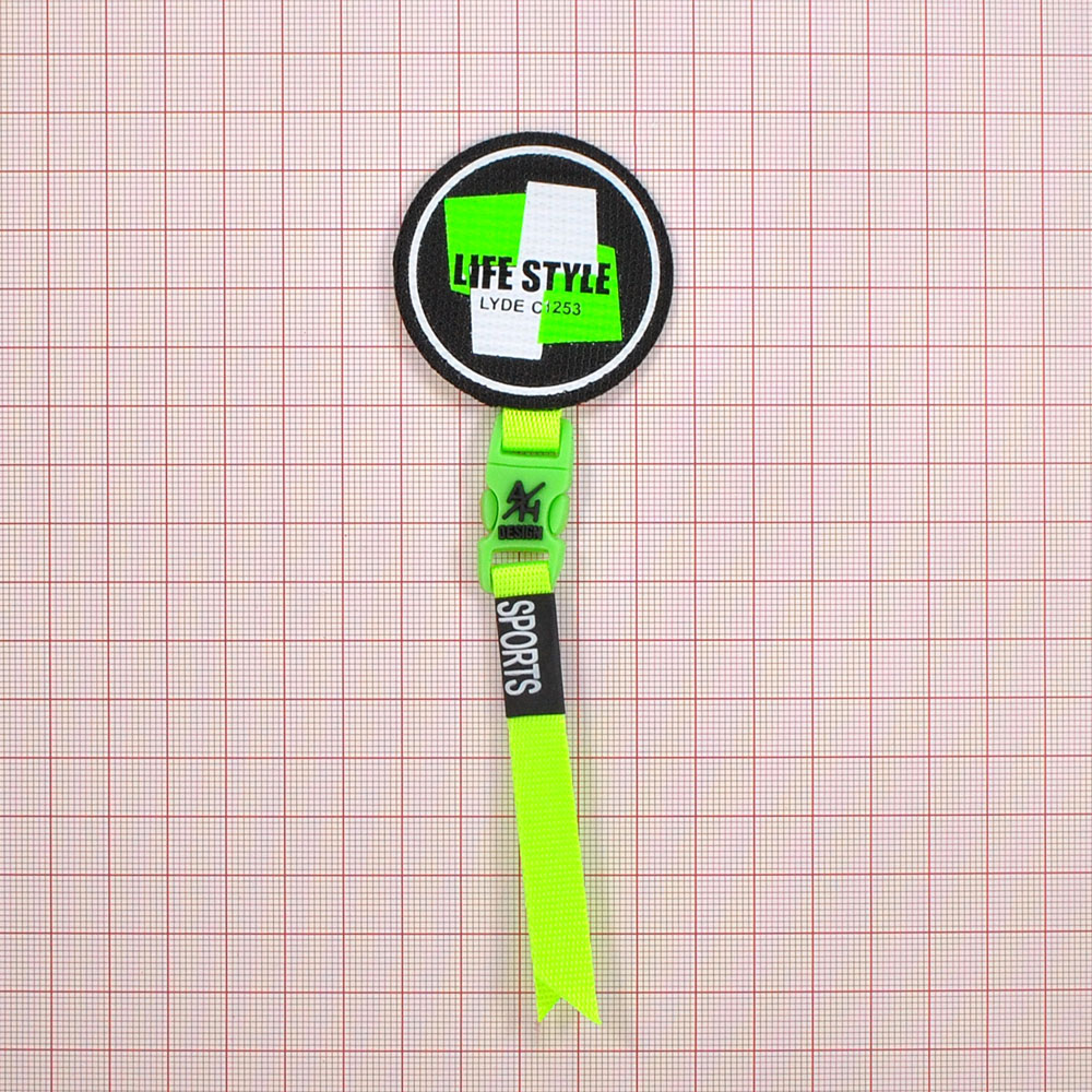 Лейба тканевая с подвеской LIFE STYLE, 4.5*4,5см, черный, белый, зеленый, салатовый, шт. Лейба Ткань