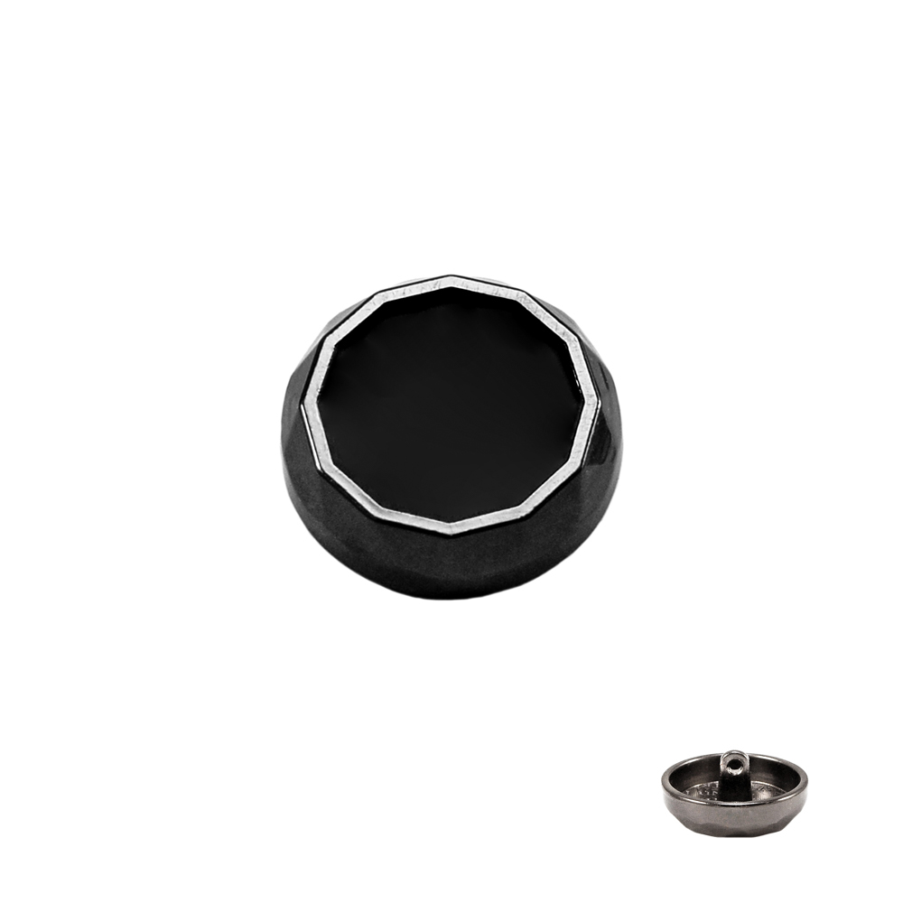 Пуговица металл круглая 25мм, BLАCK NIKEL, черный матовый, шт. Пуговица Металл