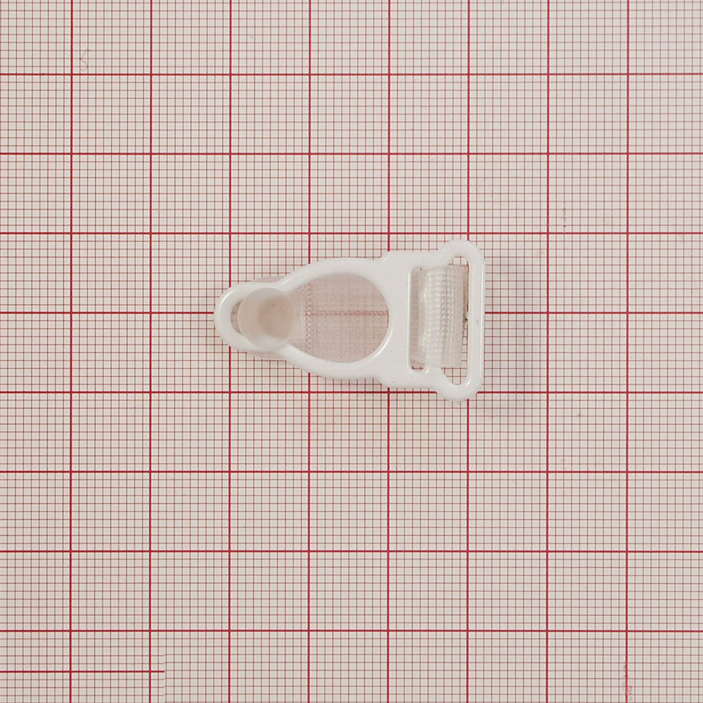 Чулкодержатель нейлоновый 15мм белый металл и прозрачная резинка, 1т.шт, уп. Чулкодержатель